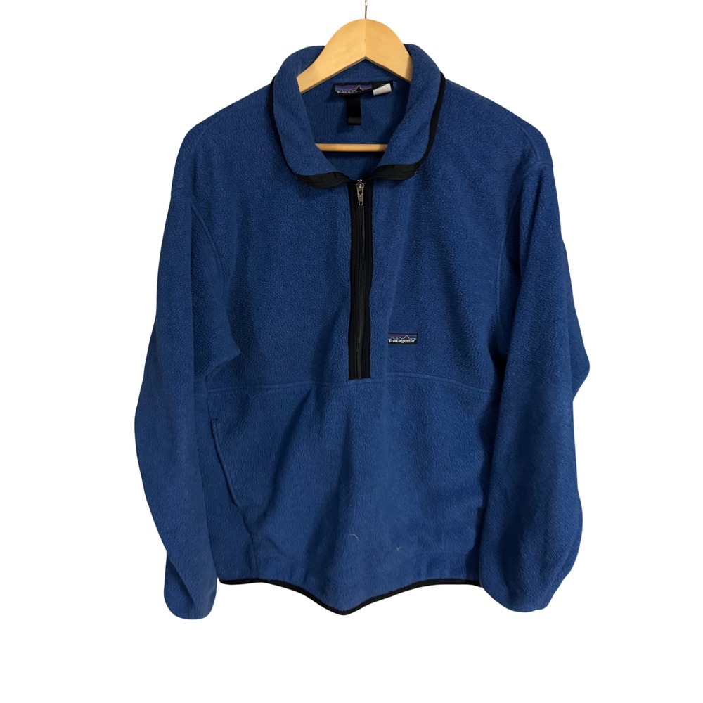 Patagonia Synchilla Fleece Pullover Blue Quarter Zip Mens Large Vintage 1996
